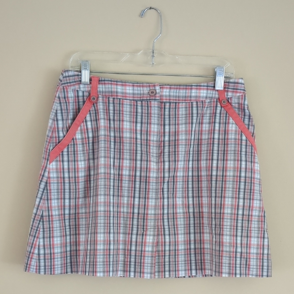 Sport Haley Size 10 Plaid Skirt Golf Pink Gray